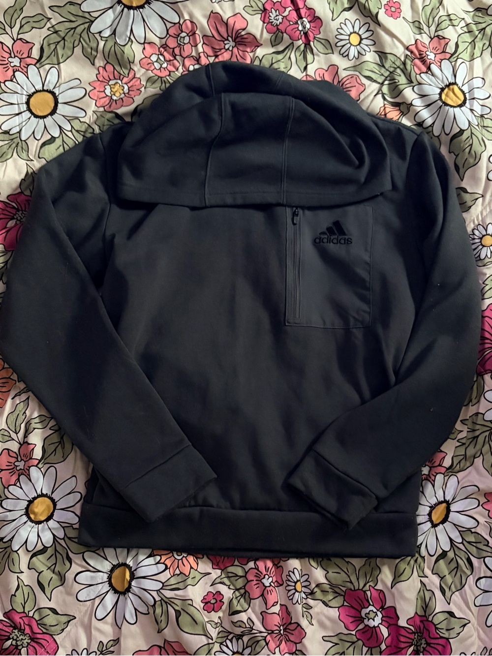 adidas Grey Zip-Pocket Pullover Hoodie - Picture 2 of 5
